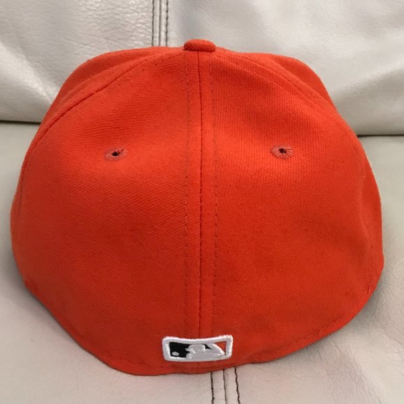 Miami Marlins Hat Orange Fitted 59Fifty 7 1/8 New Era Baseball Cap Pre-owned - Picture 4 of 4